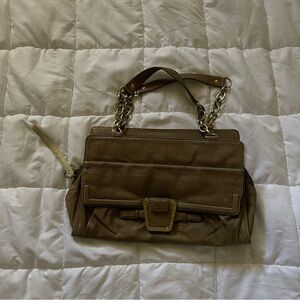 BCBG Tan Shoulder Bag with Chain Handle